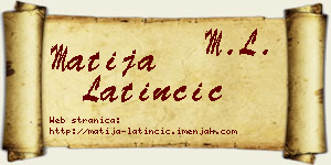 Matija Latinčić vizit kartica